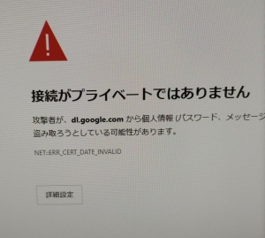 ブラウザエラー「接続がプライベートではありません」